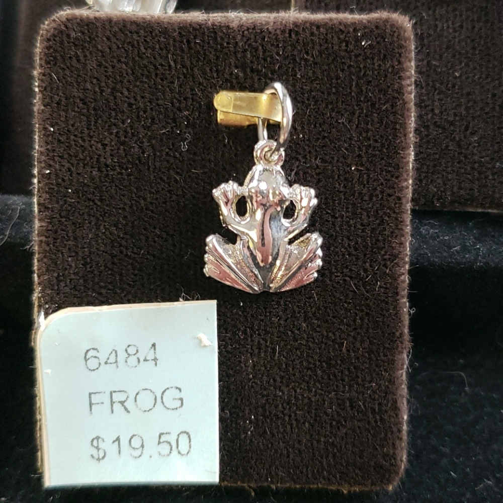 Sterling silver frog charm